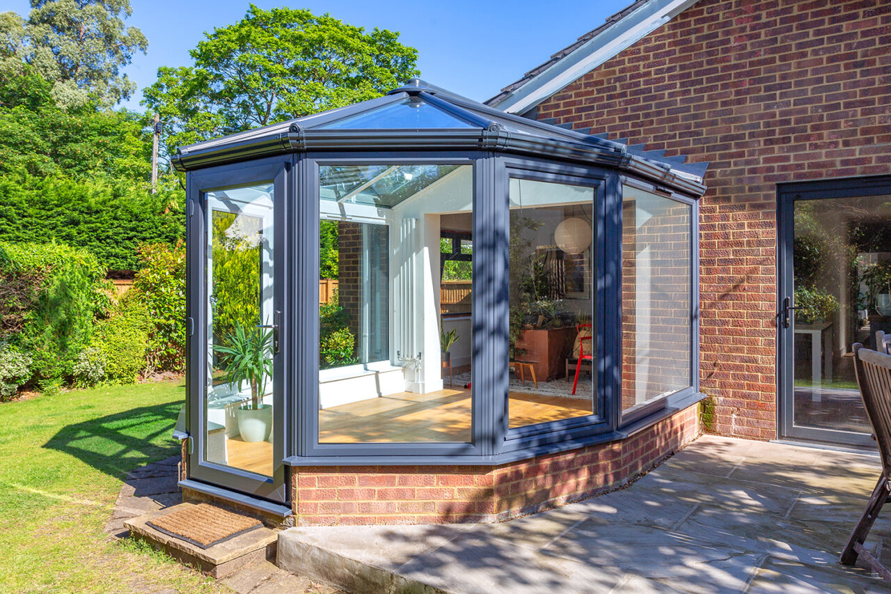 Conservatory Anthracite Grey Low E, solar controlled and self cleaning glass