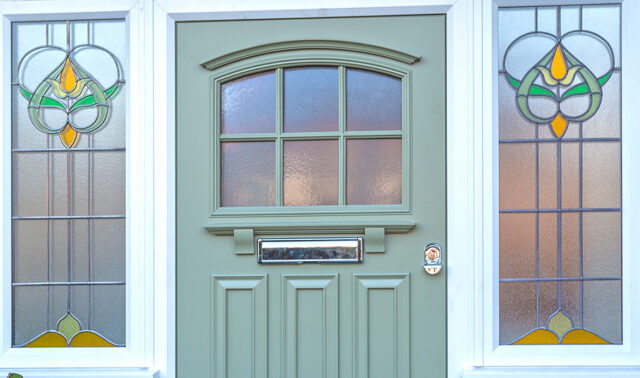 Olive Timber Front Door Windows