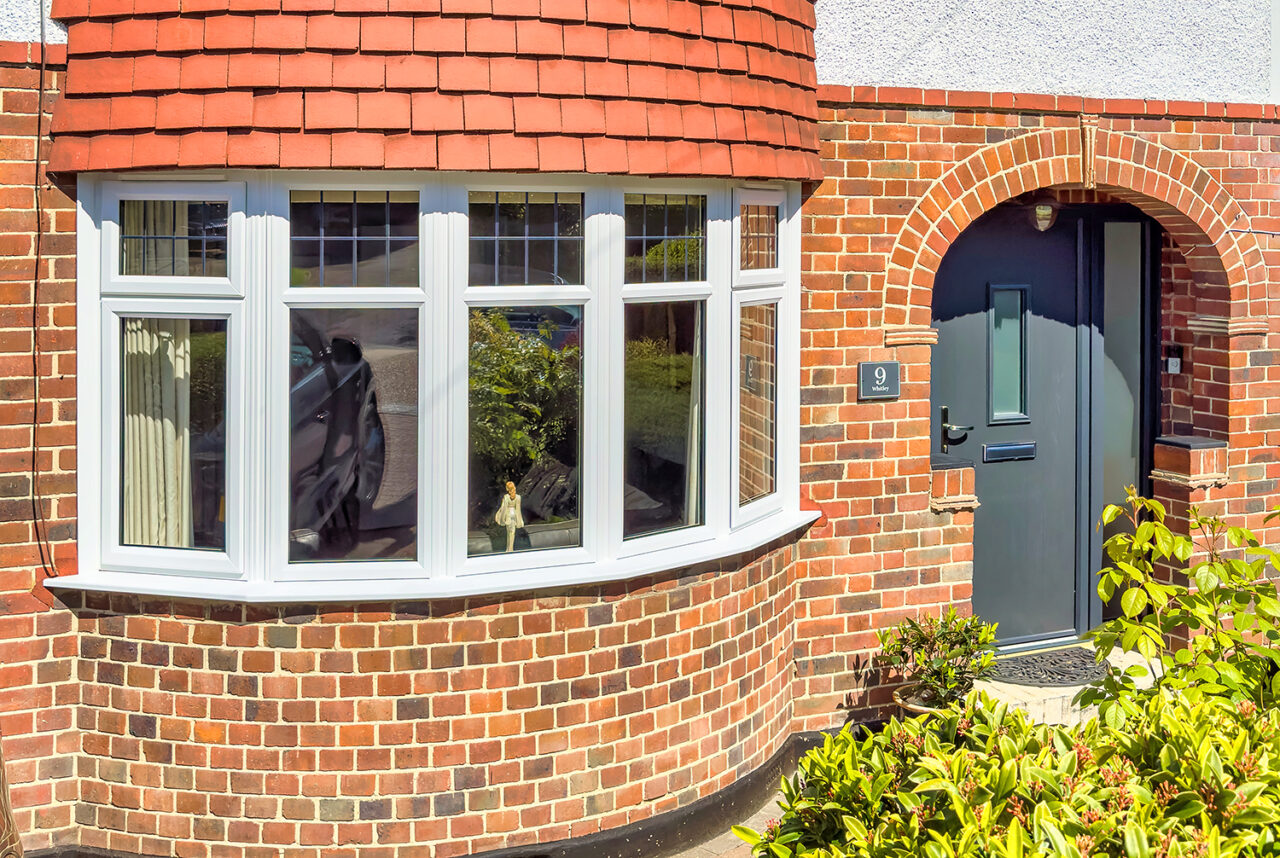 uPVC Slimline Bay windows White with composite front door